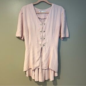 80s barbiecore vintage peplum button up blazer top